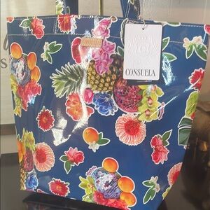 Consuela Blue Botanical Tote Bag